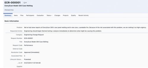 Engineering Change Request (ECR) Definition Arena