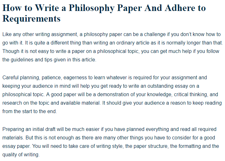 How to Write a Good Philosophy Paper A Research Guide