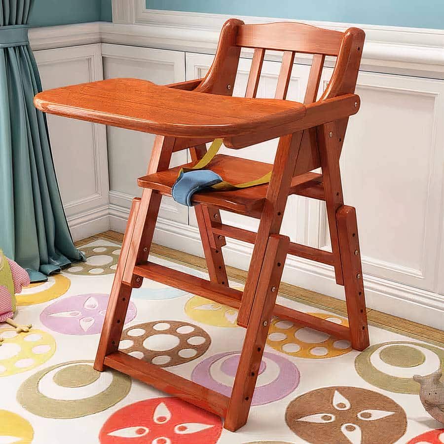 Chaise haute en bois pliable pour bébé Areu Bébé