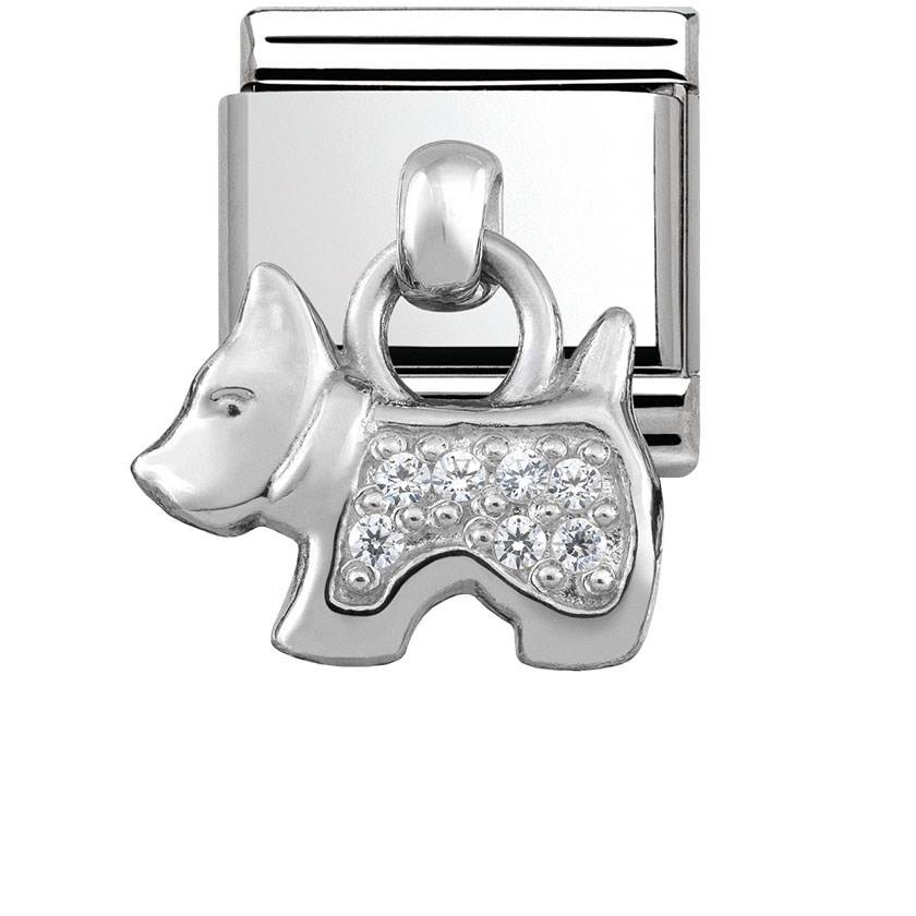 Nomination Silver Hanging Dog Charm