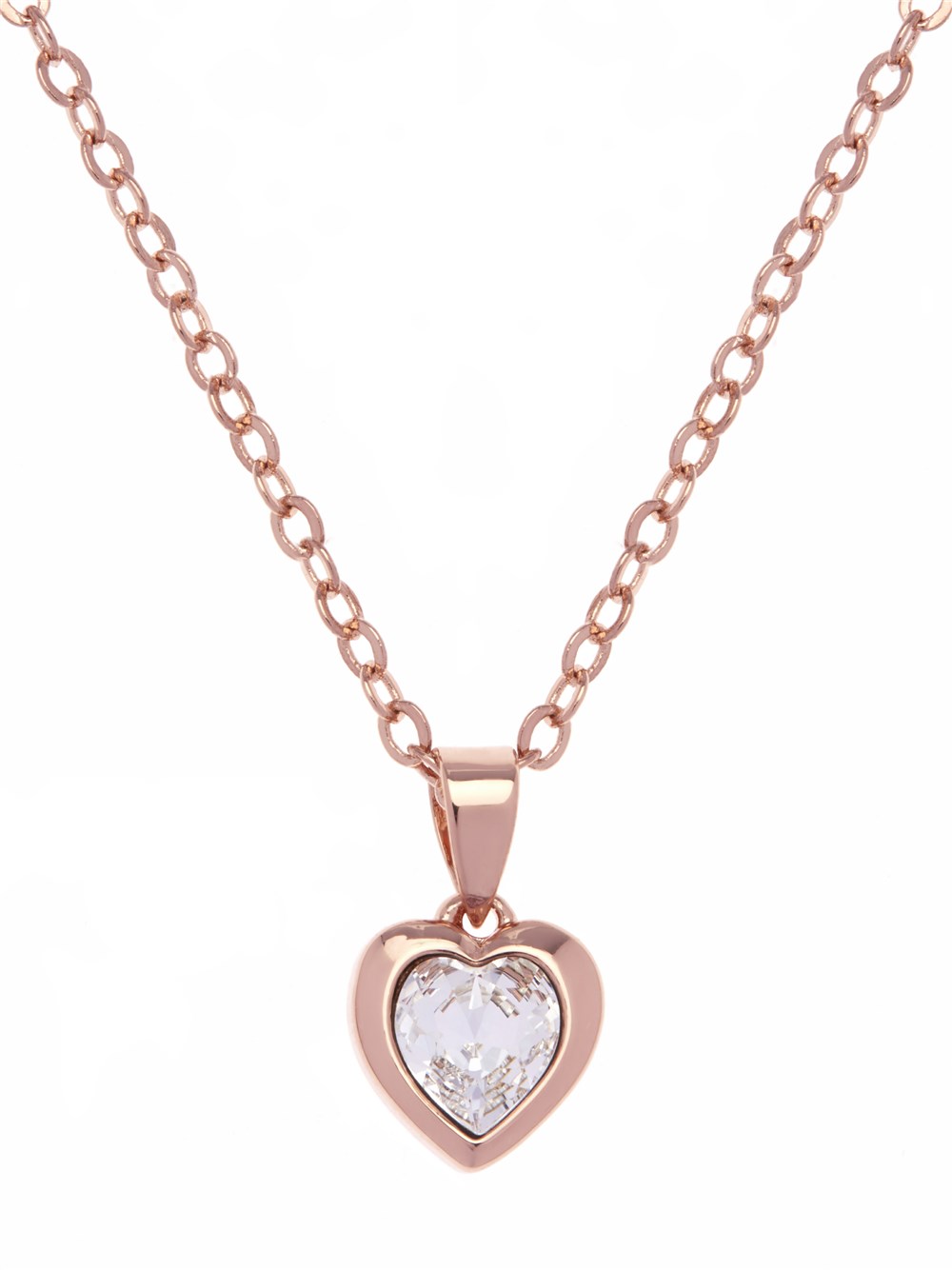 Ted Baker Rose Gold Crystal Heart Necklace