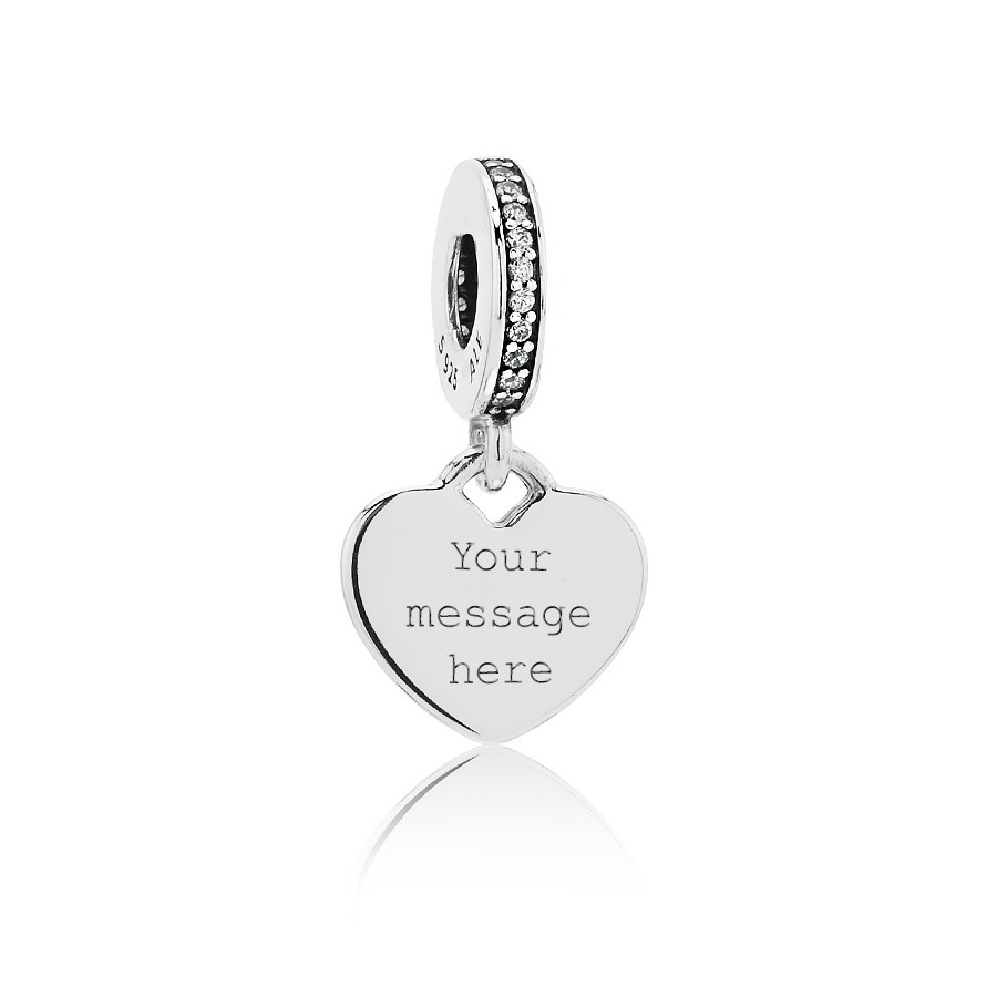Pandora Engraving Heart Drop Charm