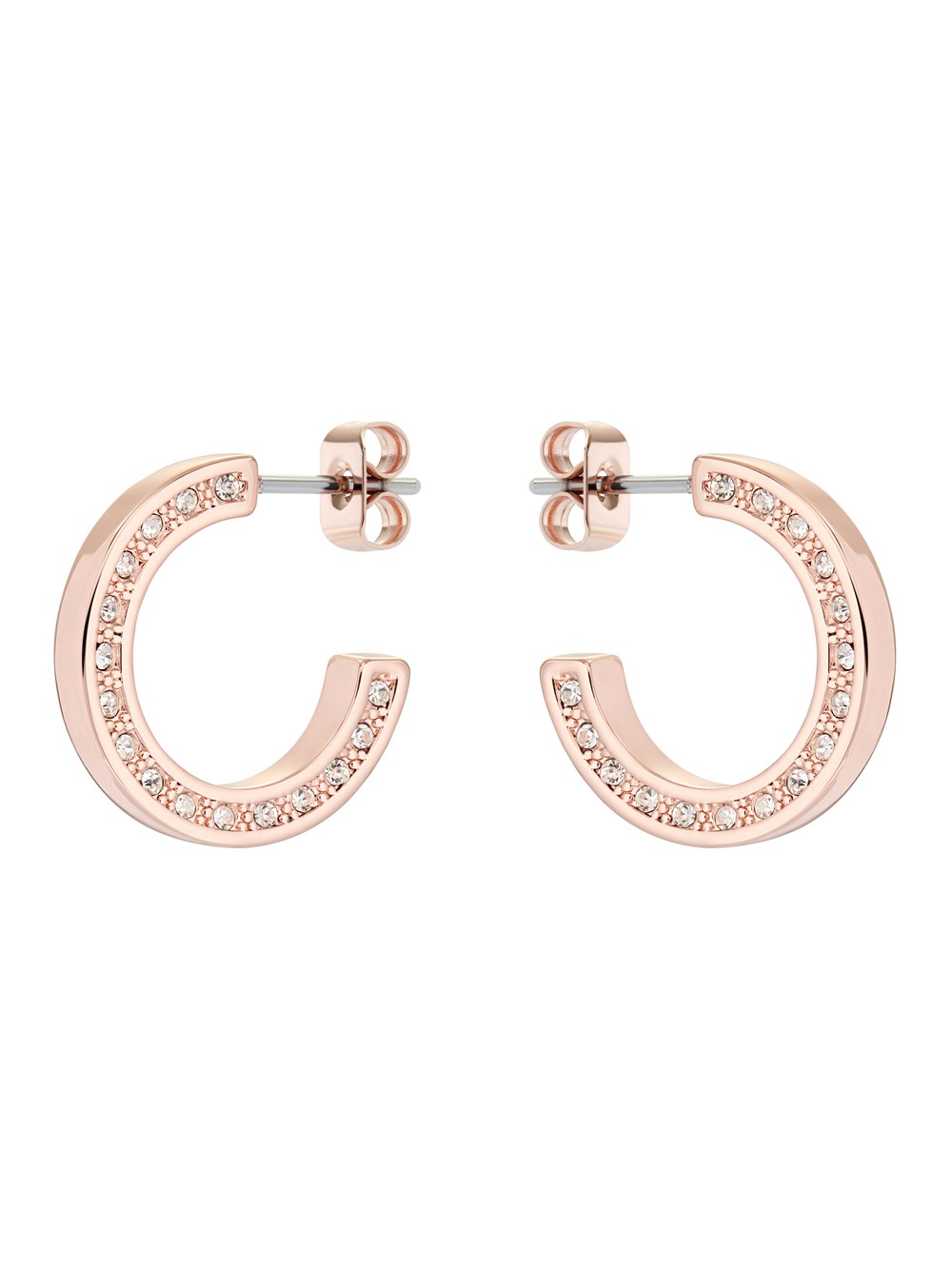 Ted Baker Rose Gold Crystal Hoop Earrings