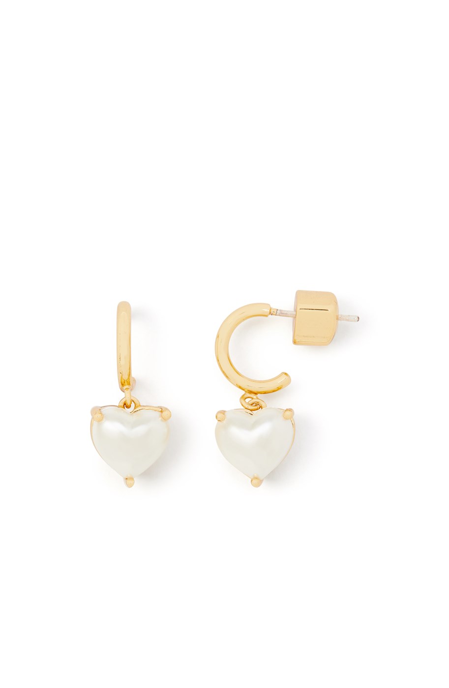 Kate Spade New York Gold Pearl Heart Huggie Earrings