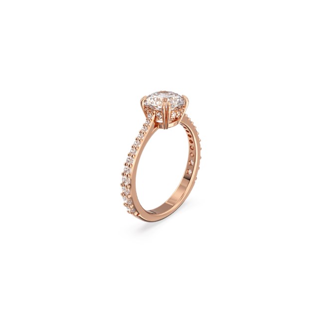 Swarovski Constella Rose Gold Cocktail Ring Size 55