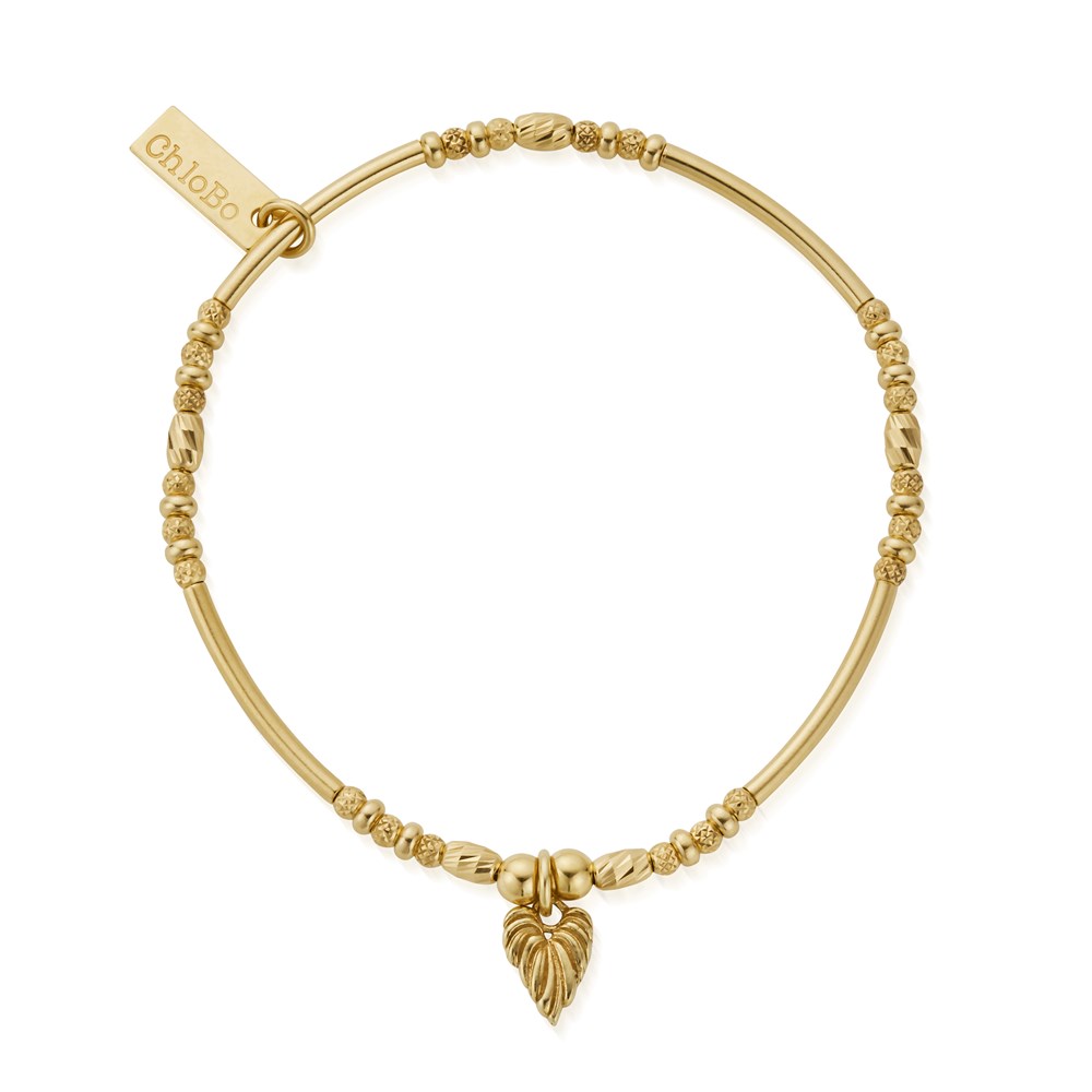 ChloBo Gold Leaf Heart Sparkle Bracelet