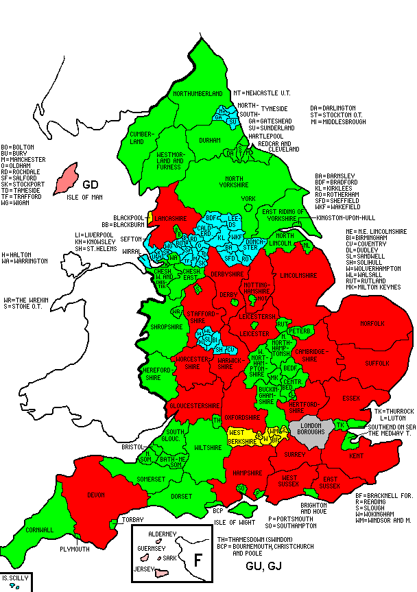 Greater Manchester City of Manchester, City of Salford, Bolton, Bury