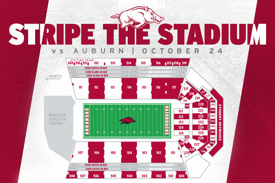 Stripe The Stadium vs. Auburn Arkansas Razorbacks