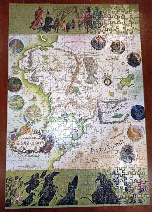 Middle Earth Map Puzzle LORD OF THE RINGS GIANT PUZZLE EXC+! Poster 15x21 Inch A MAP OF MIDDLE