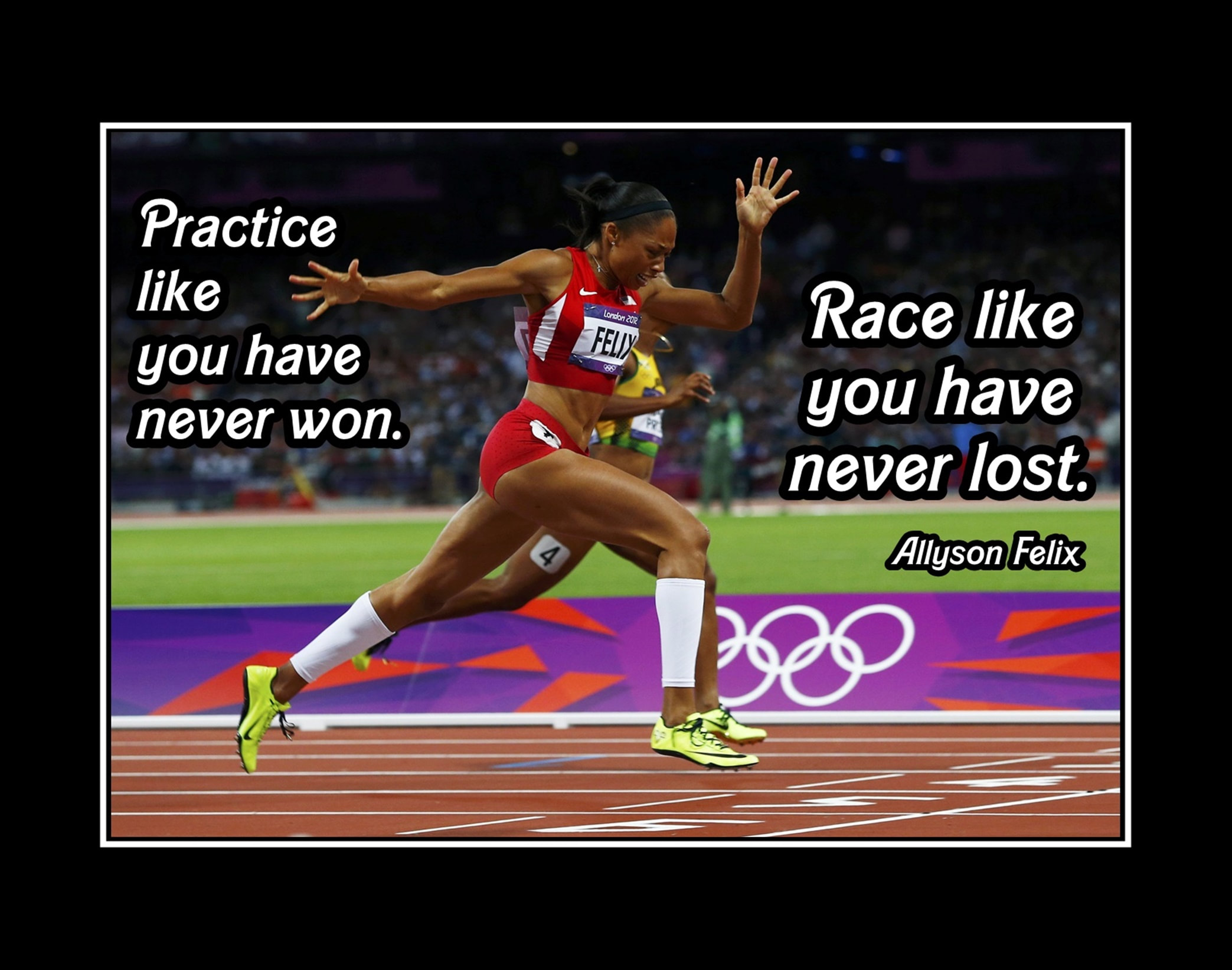Printable Allyson Felix 'Practice' Track Runner Quote Poster