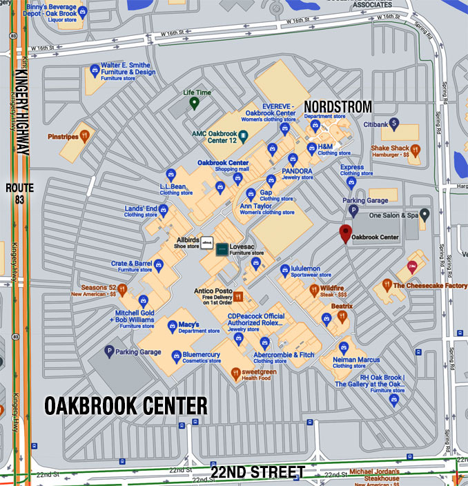 Map Of Oakbrook Mall 4 Shot, 2 In Custody, 1 At Large After Shootings, Gunfire Exchange At Oakbrook Center – Cardinal News