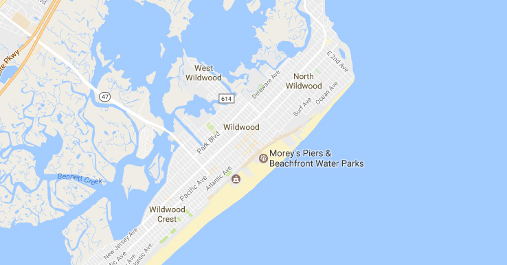 Map Of North Wildwood Nj Google-Map-North-Wildwood-Crest - Armada By-The-Sea - Wildwoods Motel