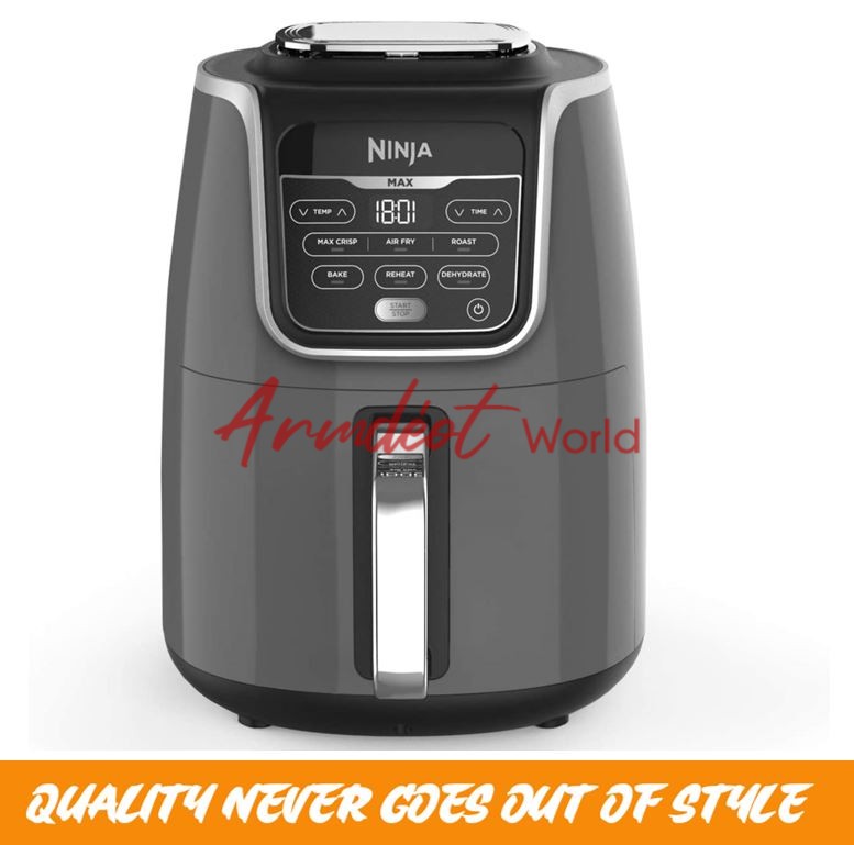 Ninja Air Fryer Max [AF160UK] 5.2 Litres, Grey and Black Armdeot Interiors
