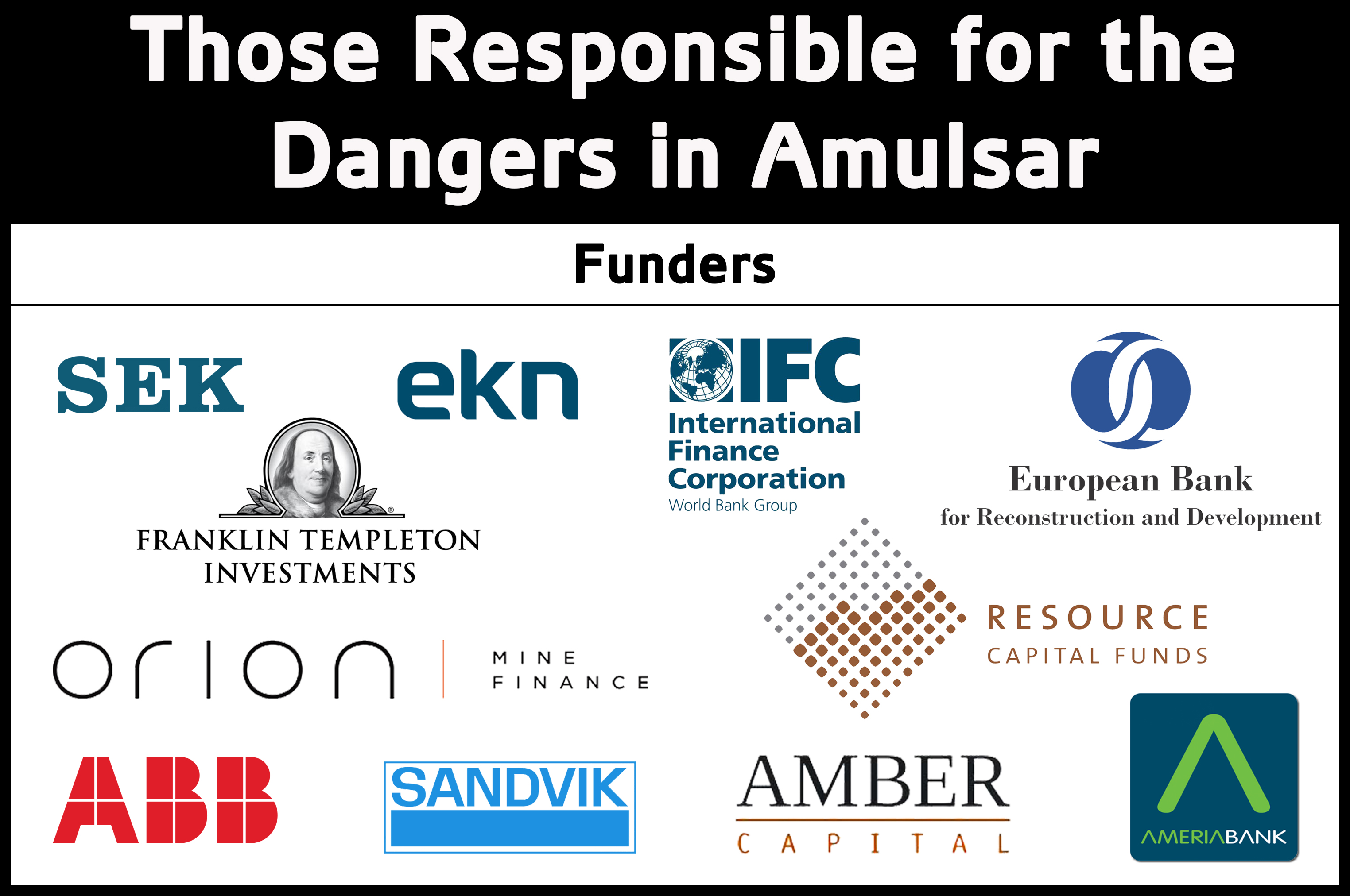 Those Responsible for Funding and Equipping mining in Amulsar ՀԲՃ