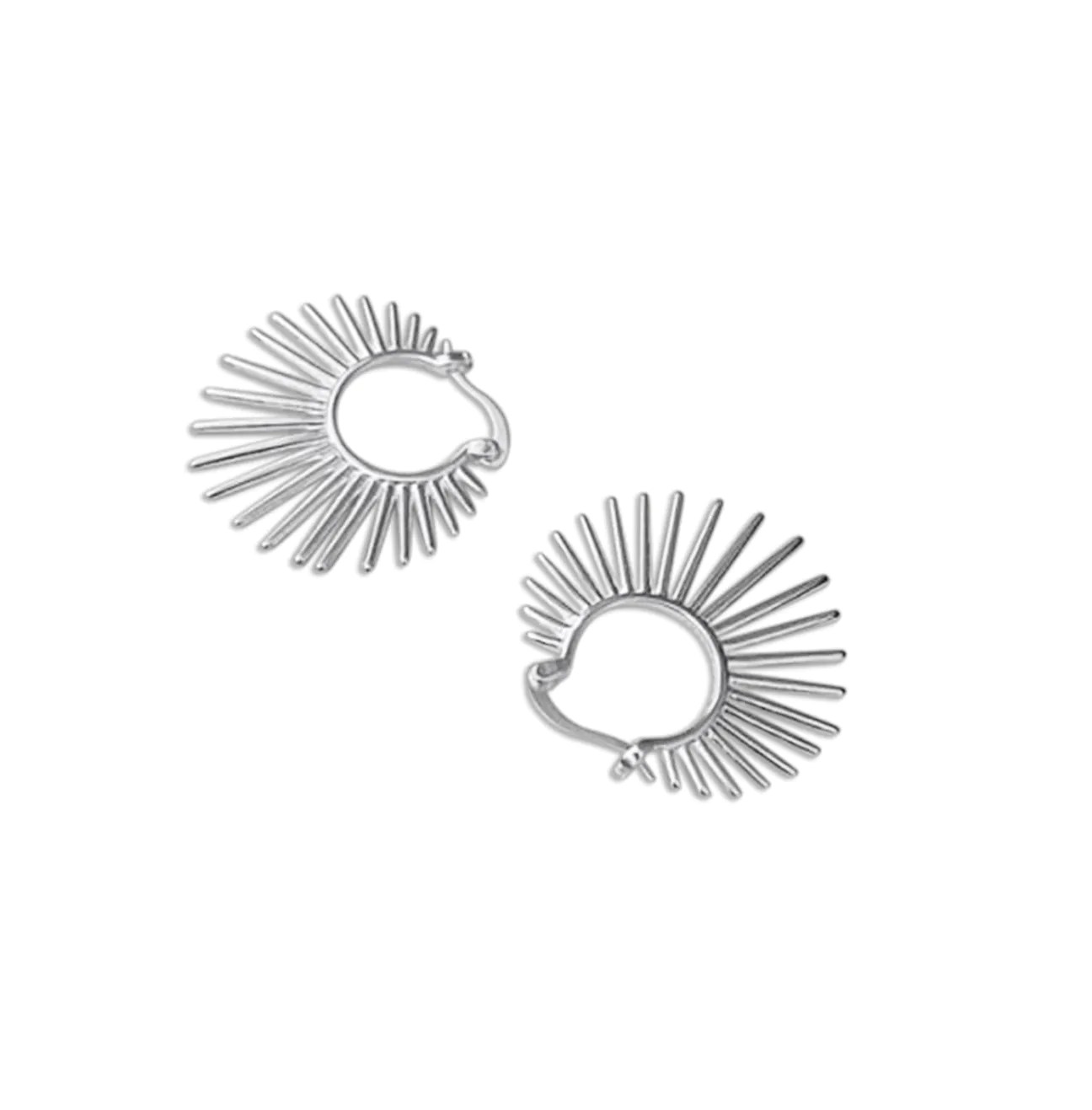 Silver Sunray Hoops Armed & Handmade Jewellery UK