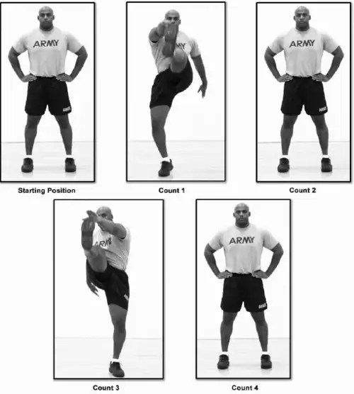 Front Kick Alternate Toe Touch Exercise Workout 2023 Army PRT