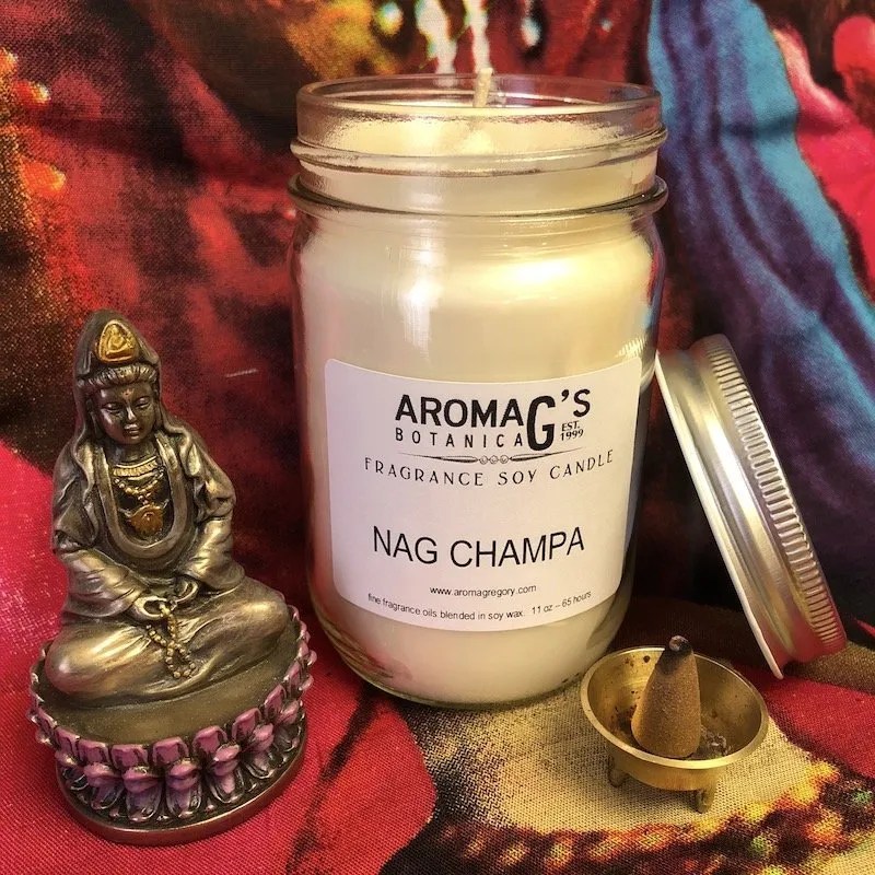 Nag Champa Soy Candle aromaG's Botanica