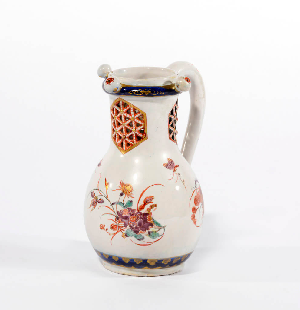 Petit Feu Polychrome and Gilded Puzzle Jug Aronson Antiquairs