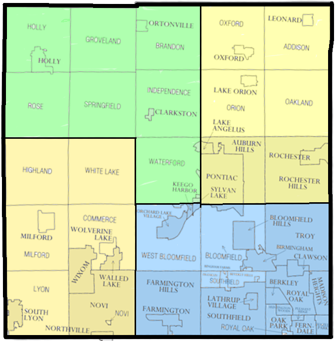 Oakland County Township Map Arpsc-Amateur Radio Public Service Corps, Oakland County Michigan