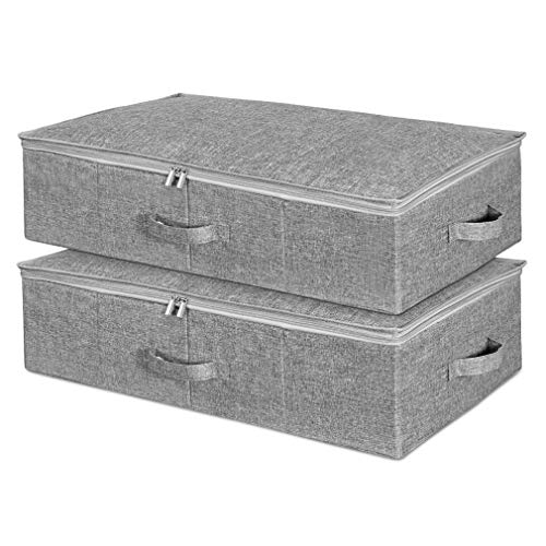 Simplehome Contenitori Sottoletto In Tessuto 2 Pezzi Grande E Piatto Organizzatore Armadio Pieghevole Sotto Al Letto O Sopra L Armadio Per Lenzuola Coperte Vestiti 70 X 43 X 18 Cm Arredamento E Casa