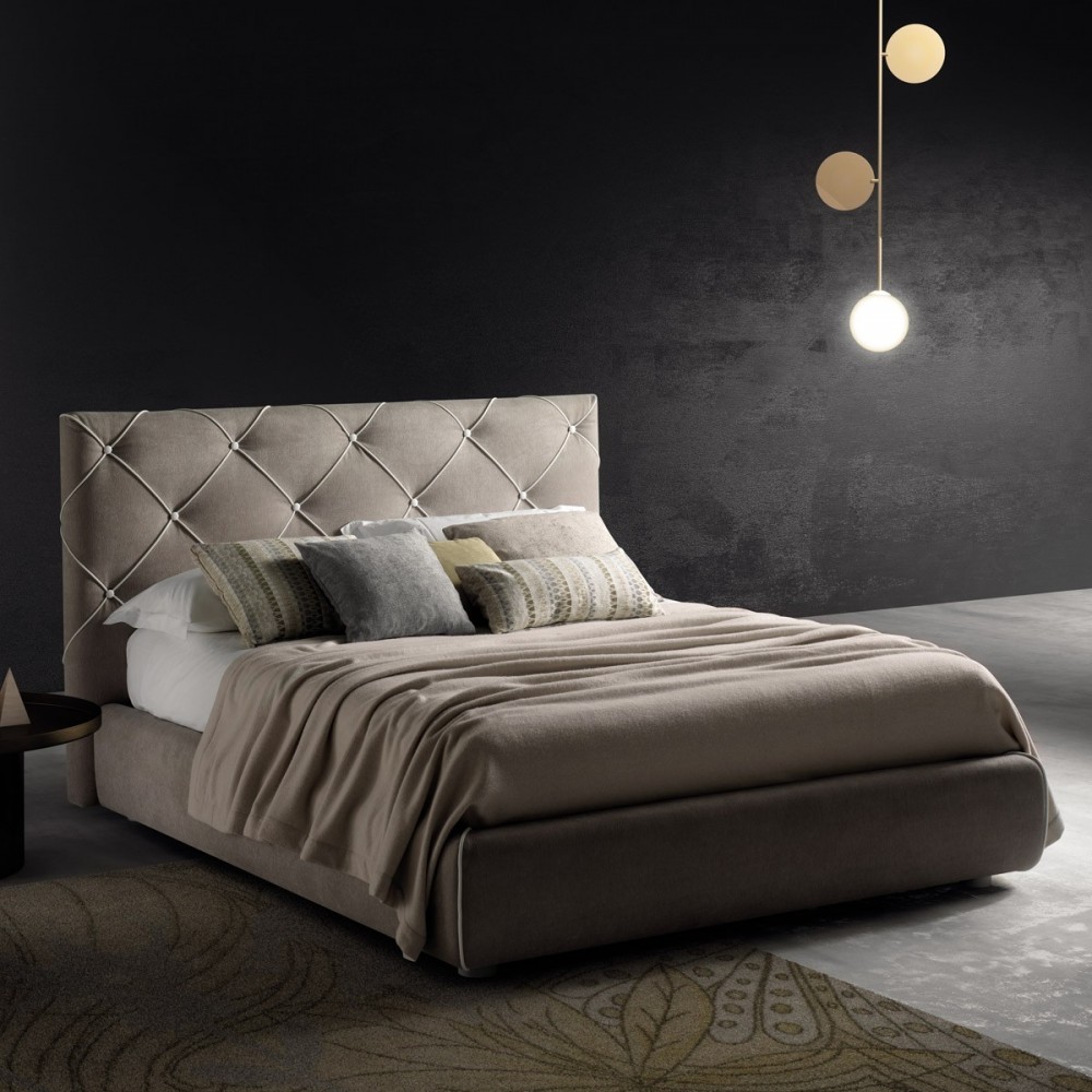 Letto contenitore matrimoniale capitonnè Lilly ArredaSì
