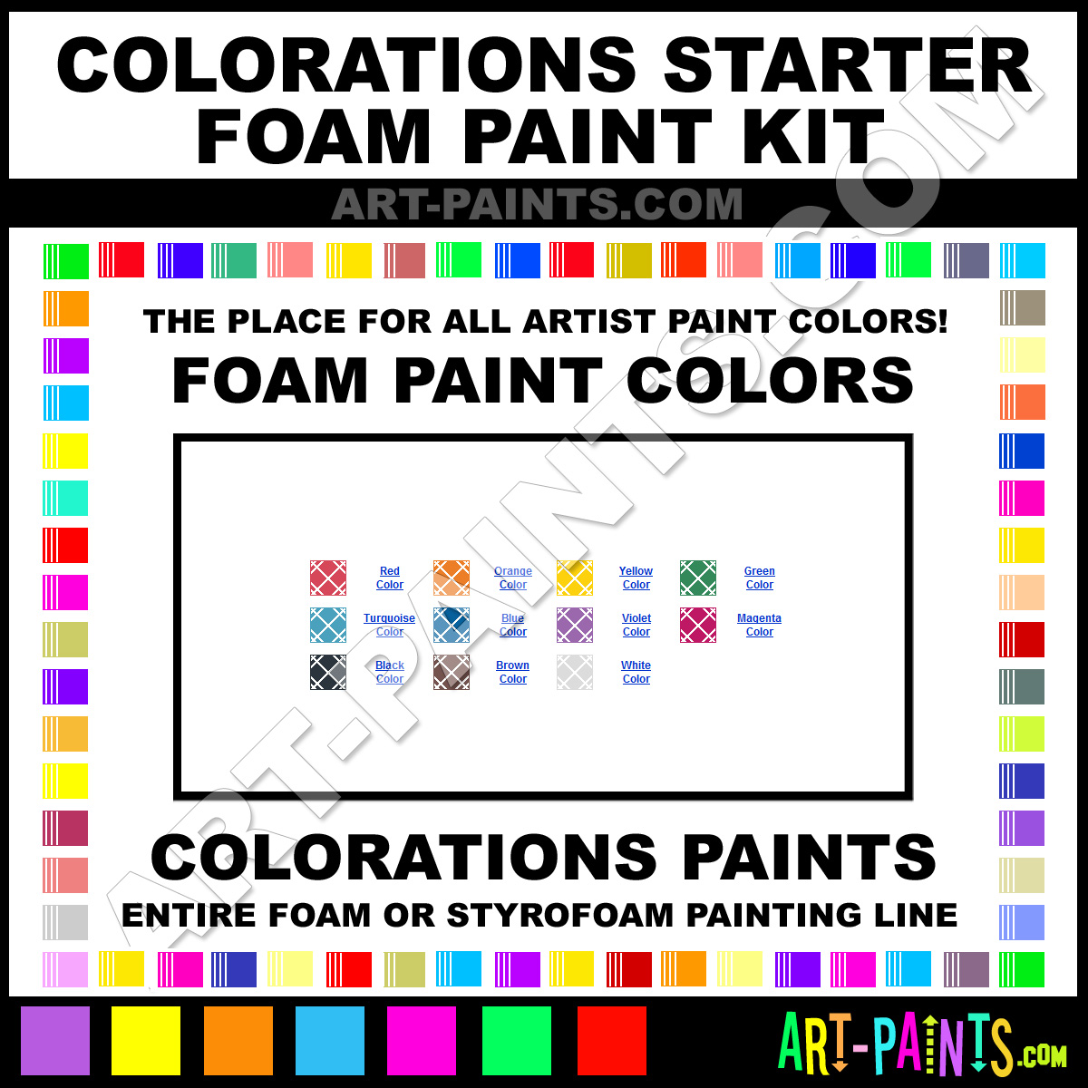 Colorations Starter Kit Foam and Styrofoam Paint Colors Colorations