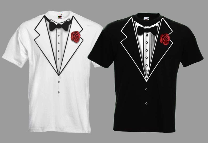 Tux Tuxedo Funny Wedding Fancy Dress Stag Tshirt eBay