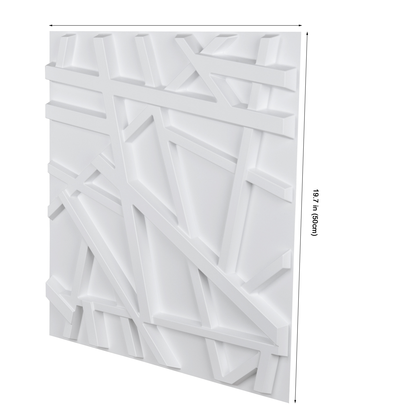 Matt White PVC 3D Wall Panel Geometric Crossing Lines Cover 32 Sqft