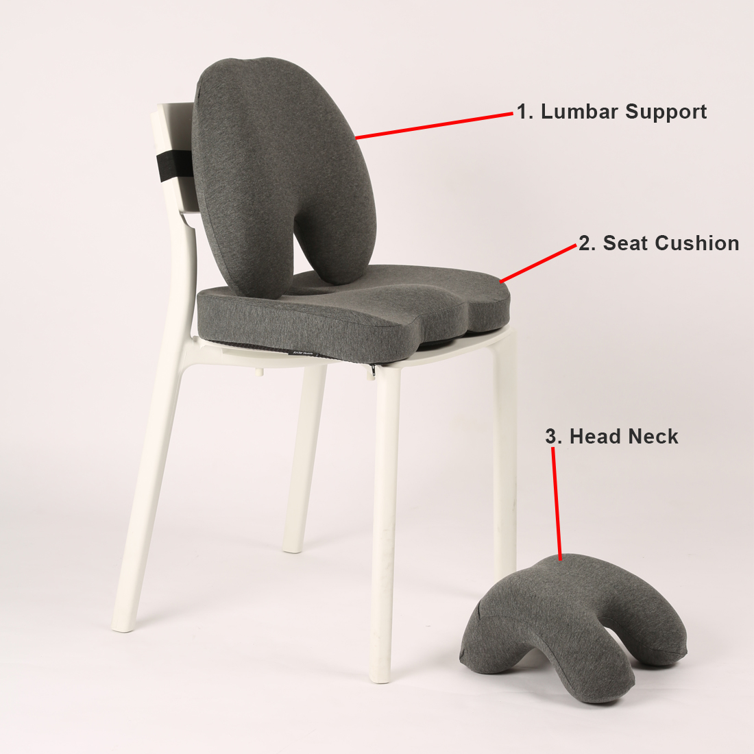 Premium Lumbar Support Pillow, Fuctional Neck & Nap Pillow and Seat