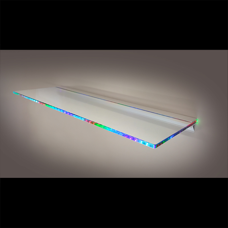 Glass 'MultiColour Light' Shelf 15x60cm Art eStuff PAGE_TITLE