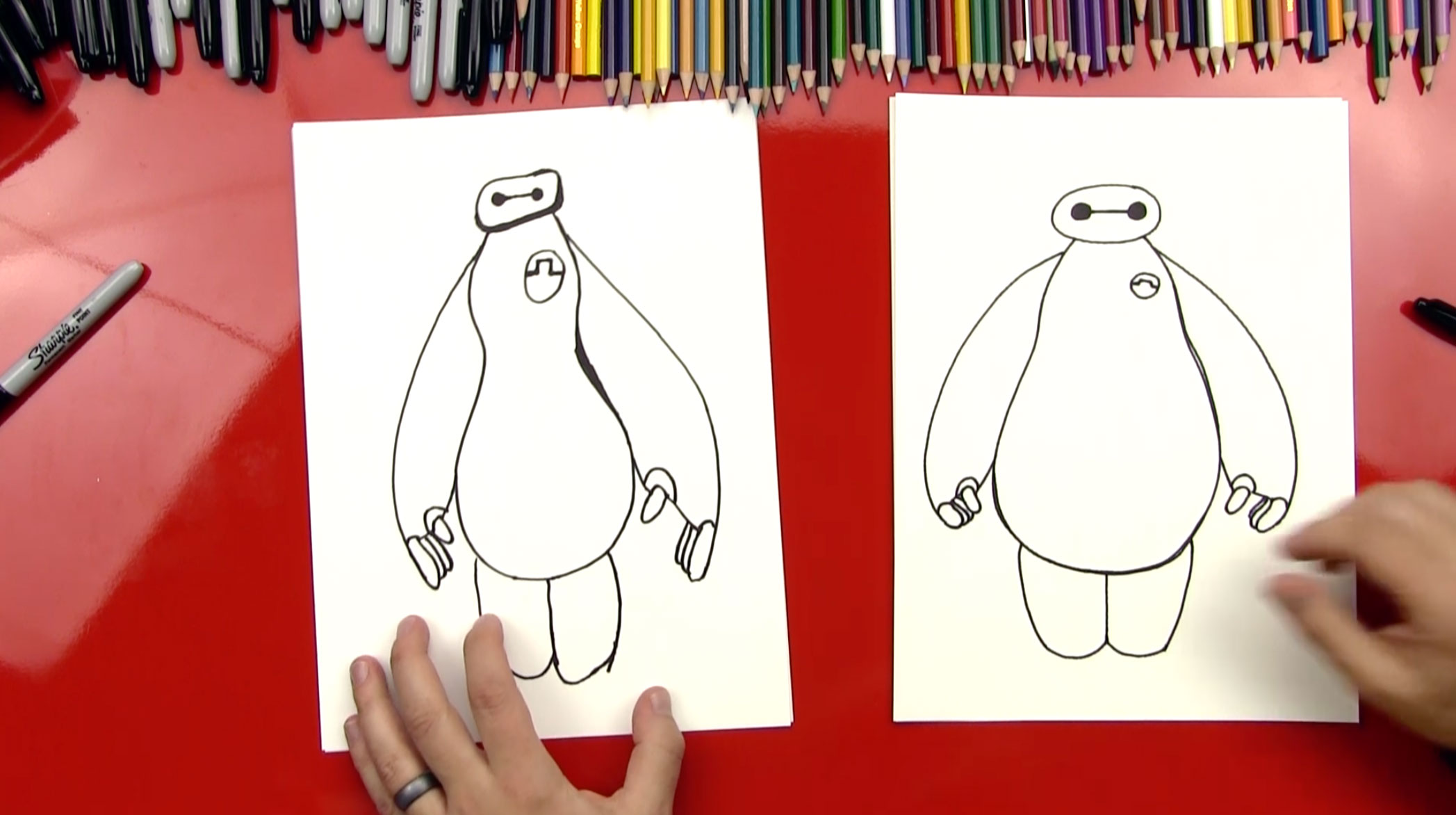 How To Draw Baymax From Big Hero 6 Art For Kids Hub