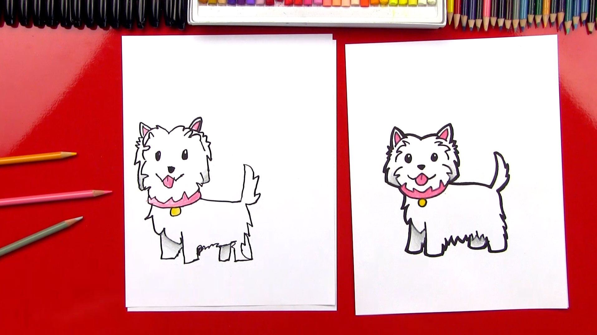 How To Draw A Cartoon Westie Art For Kids Hub
