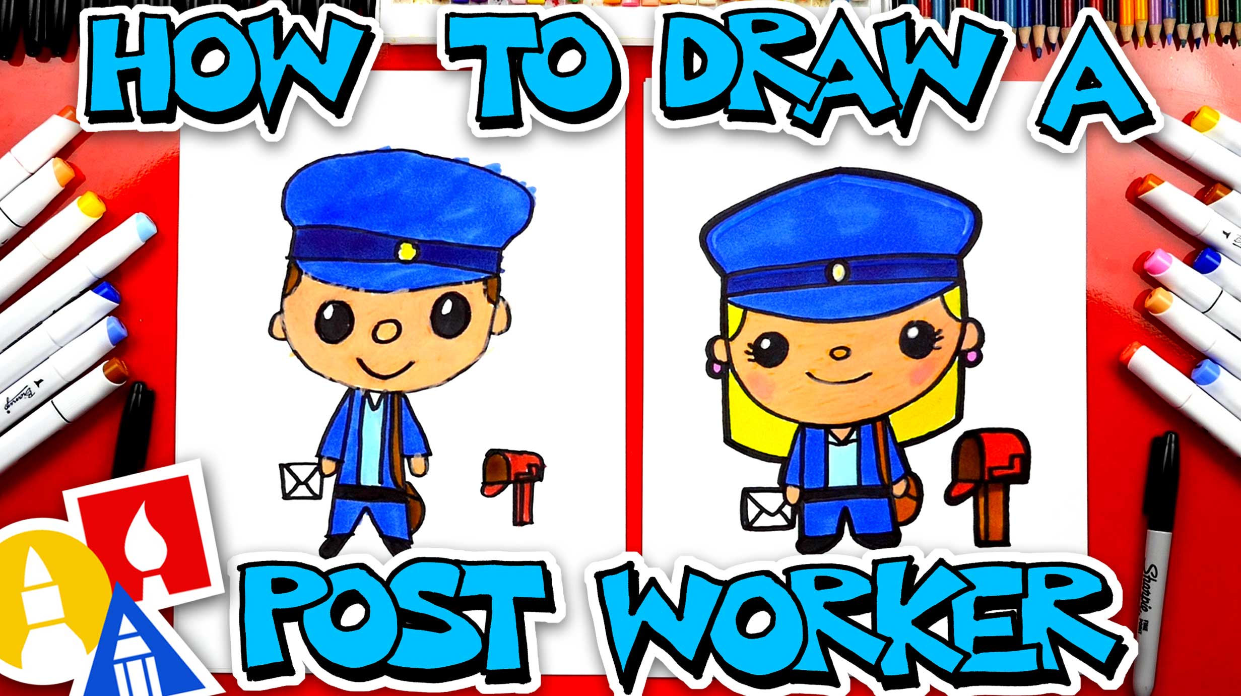 How To Draw A Postal Worker Art For Kids Hub