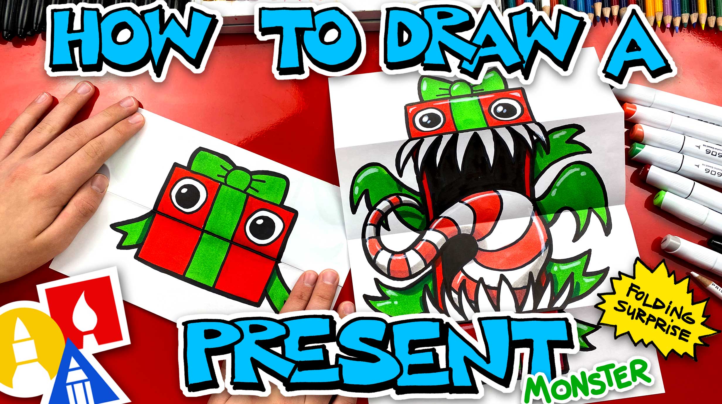 How To Draw Present Monster Folding Surprise