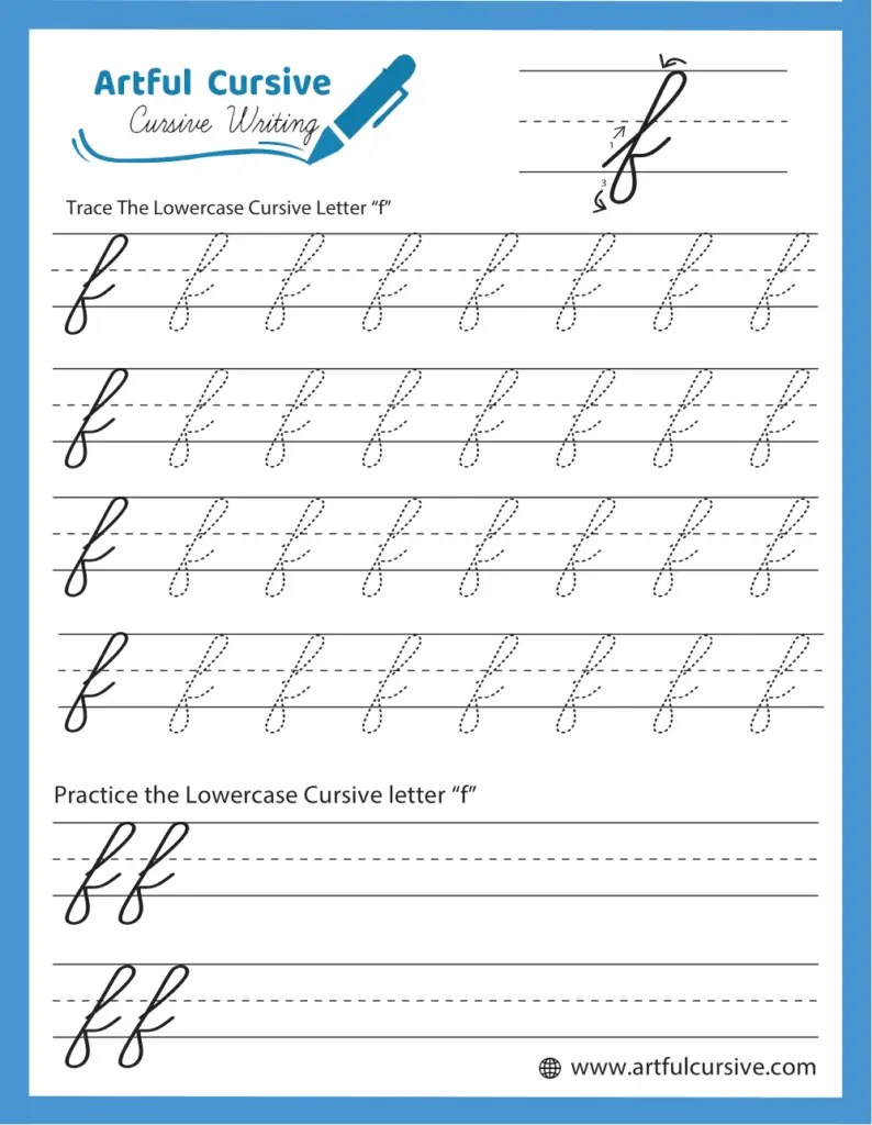 Cursive Alphabet: Letter "f" Worksheet