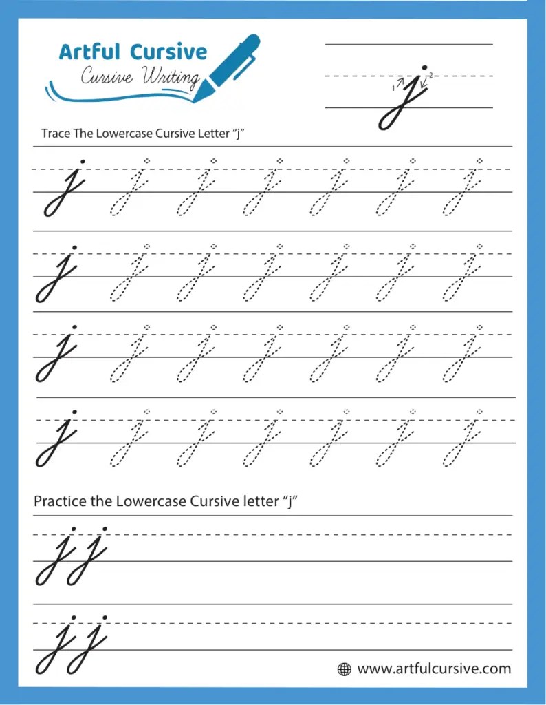Cursive Alphabet: Letter "J" Worksheet