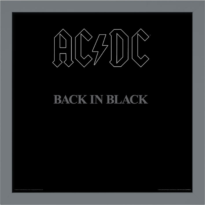 AC/DC (Back in Black) Album Cover Framed Print The Art Group