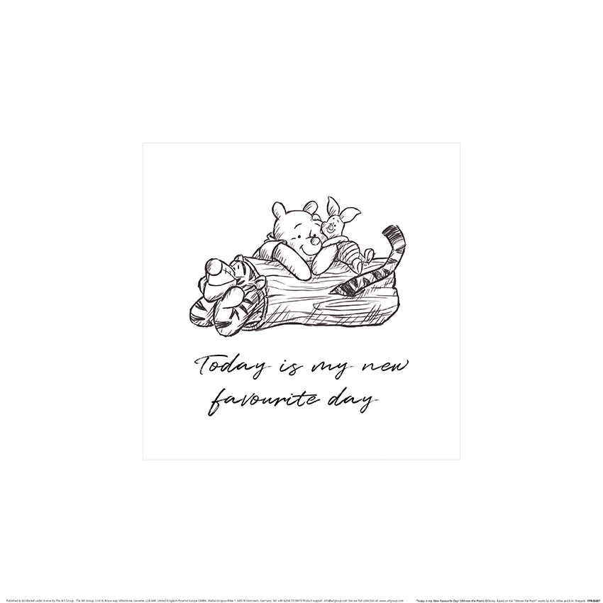 Winnie the Pooh (Today is my New Favourite Day) PreFramed Art Print