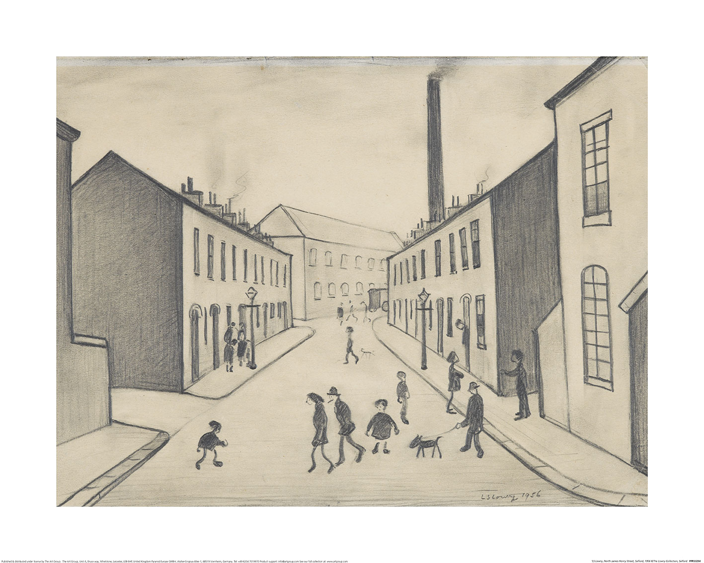 L.S. Lowry (North James Henry Street, Salford, 1956) Art Print The