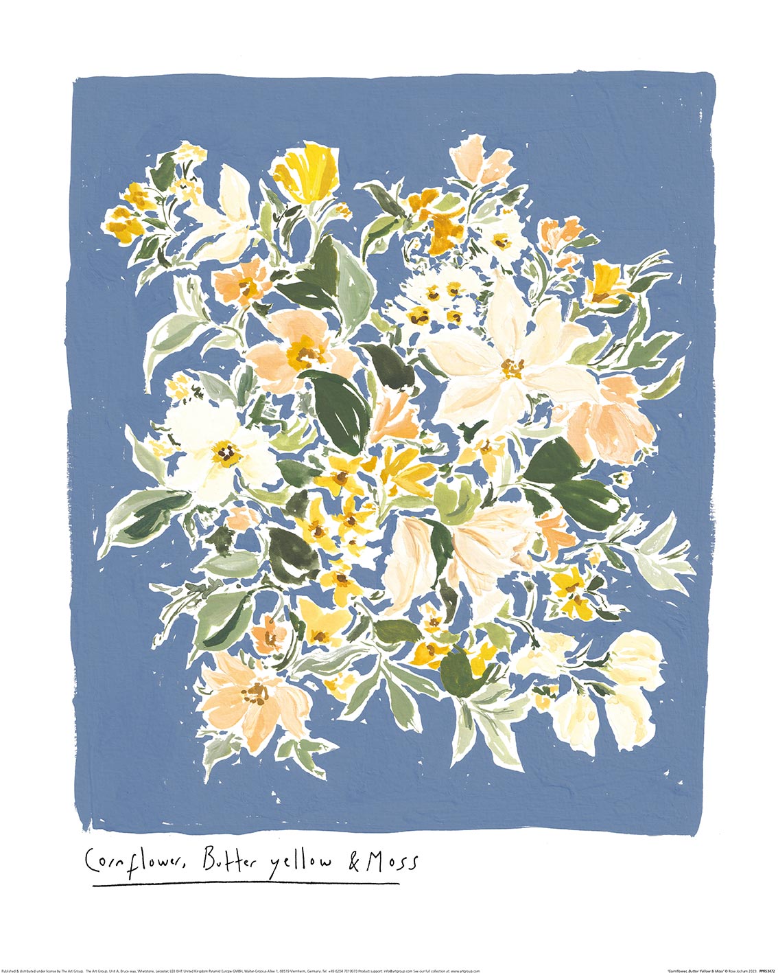 Rose Jocham (Cornflower, Butter Yellow & Moss) Art Print The Art Group