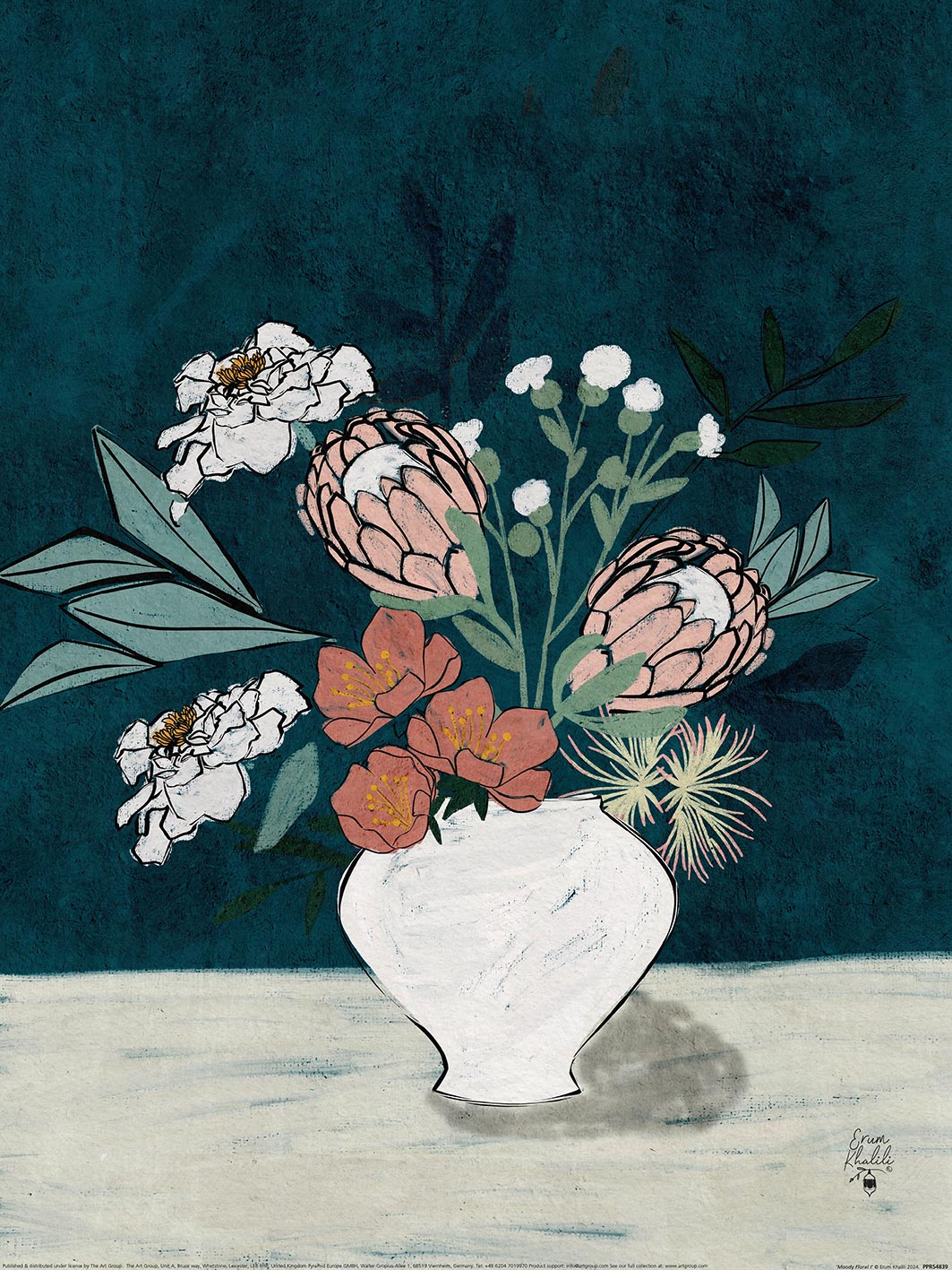 Erum Khalili (Moody Floral I) Art Print The Art Group