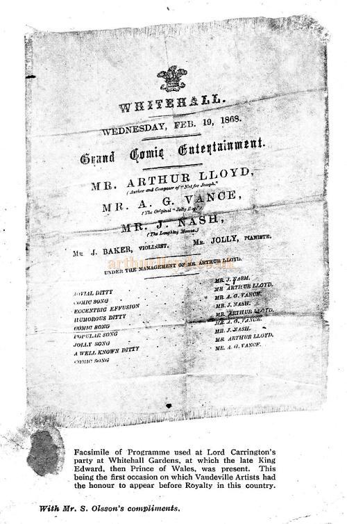 Arthur Lloyd by Royal Command