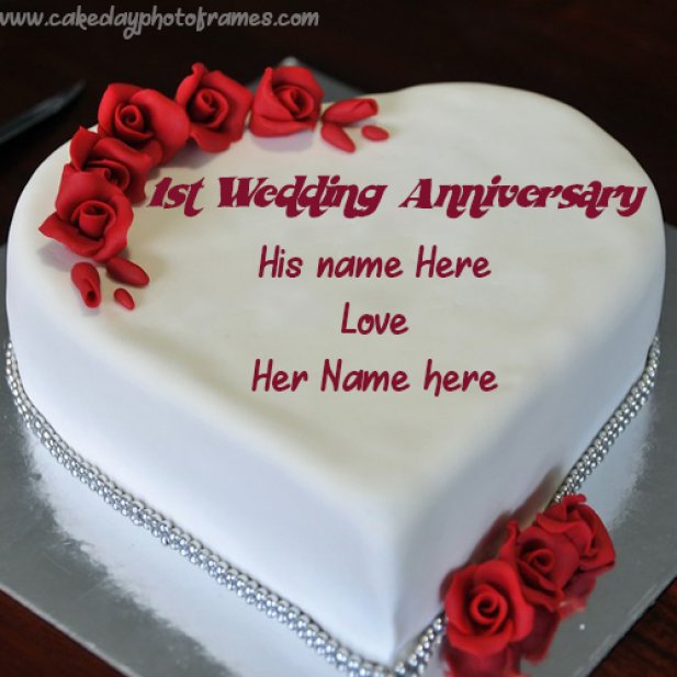 happy 1st anniversary wishes cake with couple name Article ArticleTed