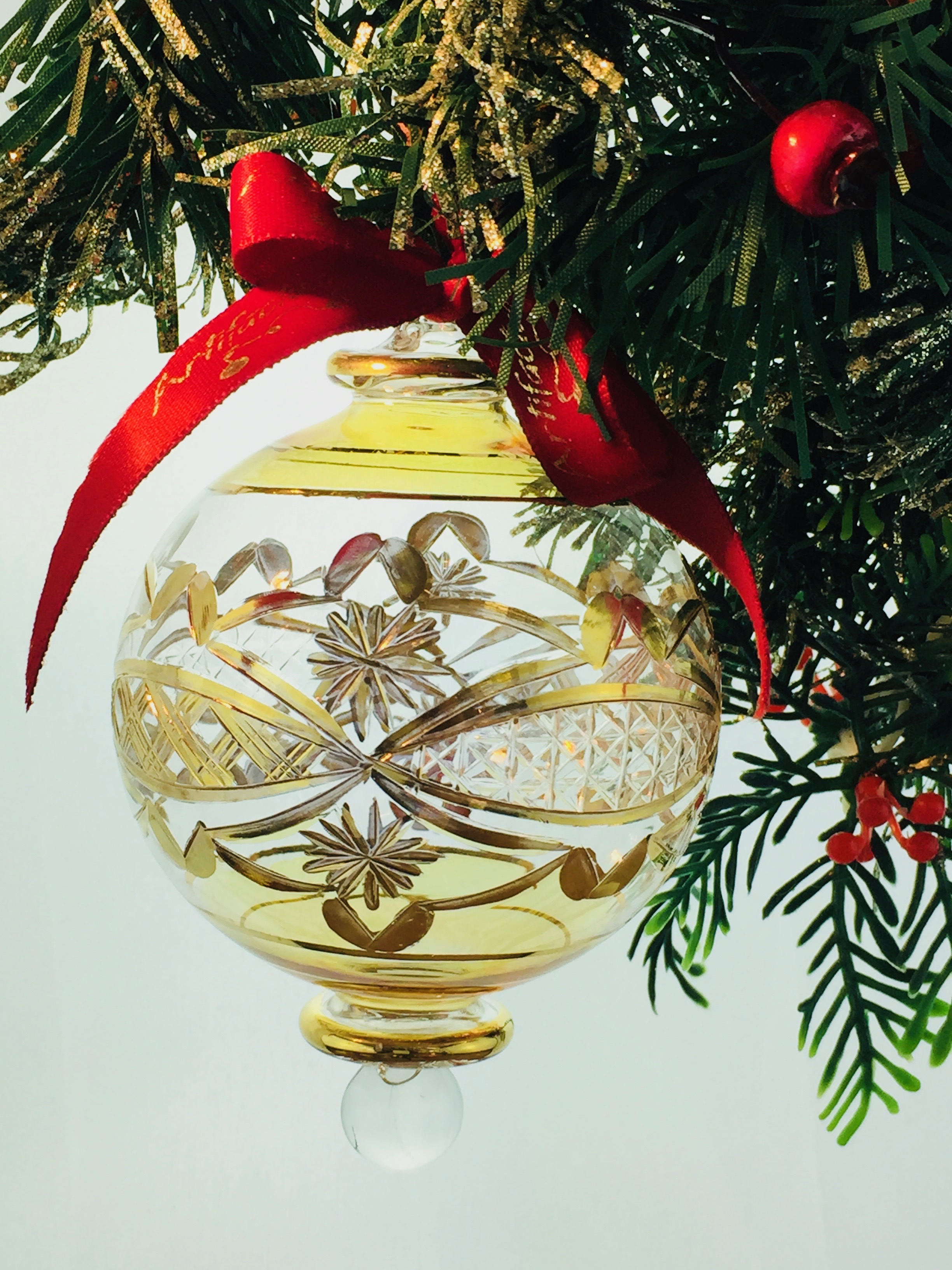 Victorian Etched Classic Ornament (M) Yellow Artifactually