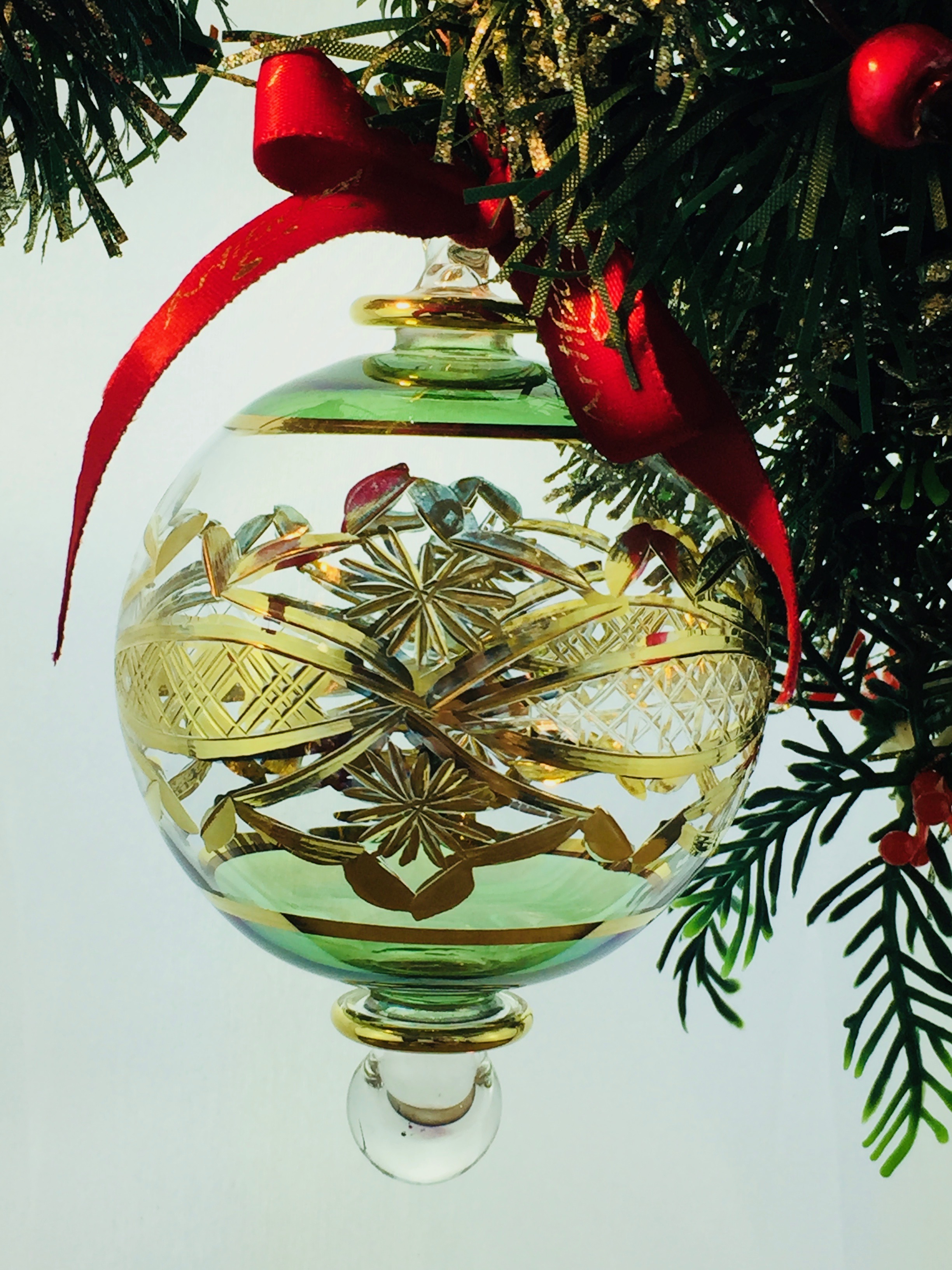 Victorian Classic Etched Ornament (L) Green Artifactually