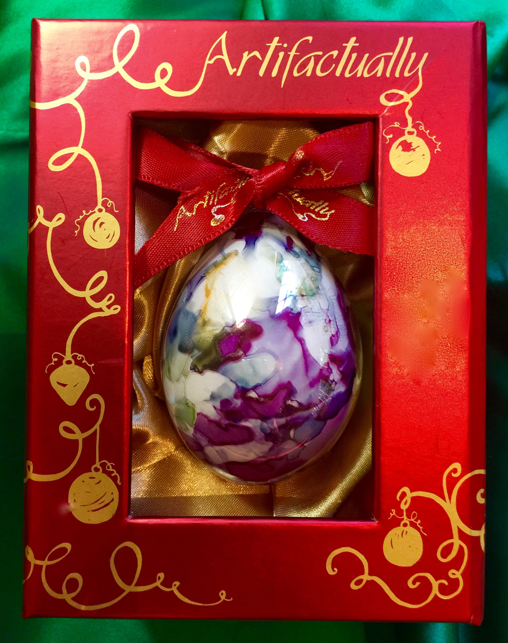 Marble Egg Ornament (M) Purple Artifactually