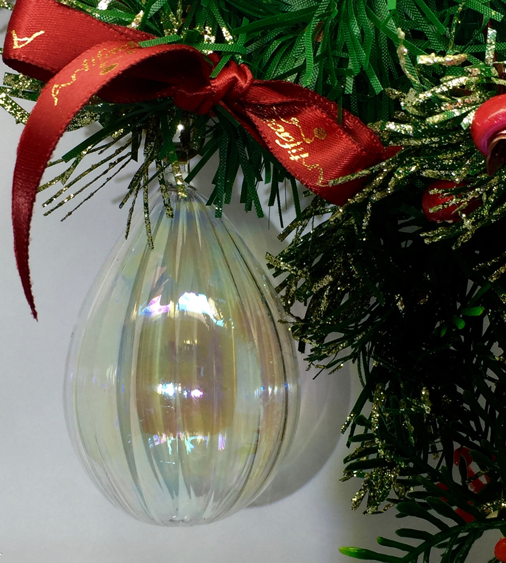 Swirl Straight Egg Ornament Clear Artifactually