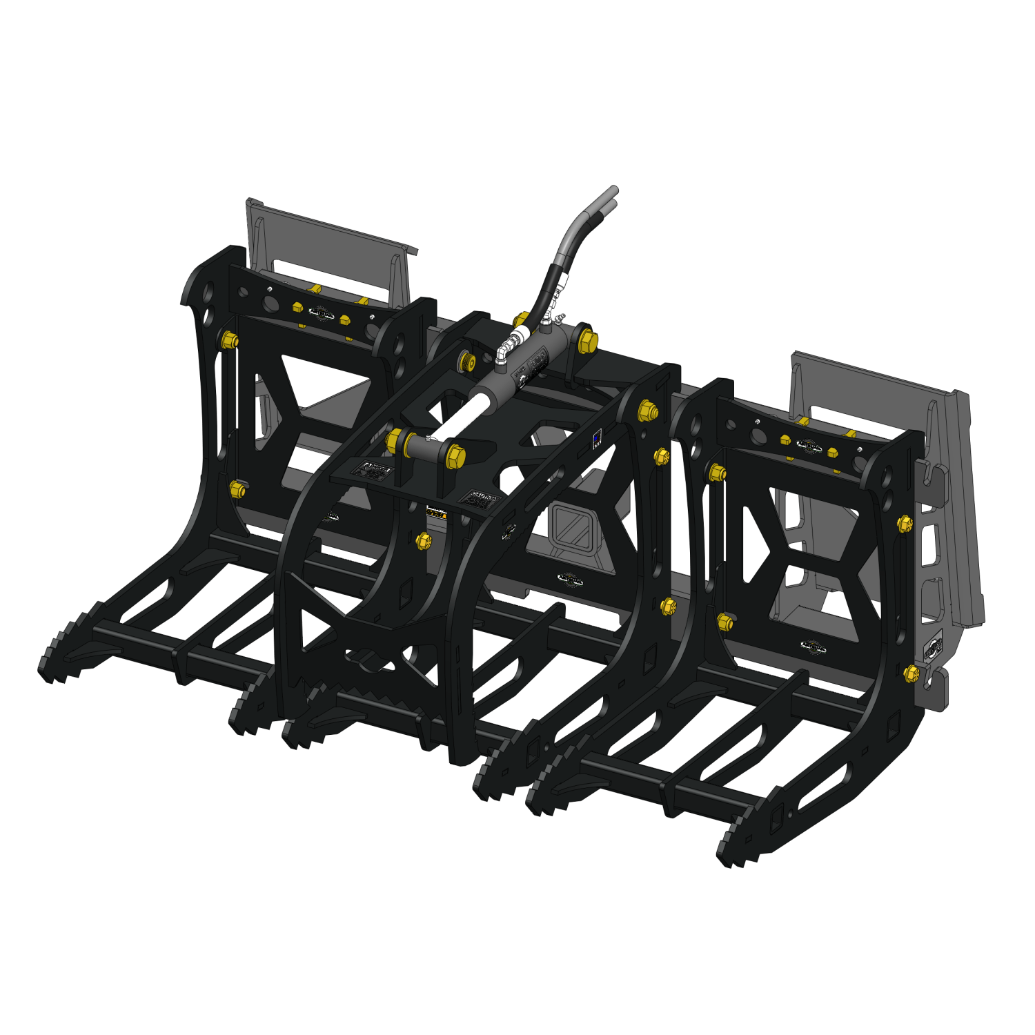 Original Grapple SET with 3000 Lb. Skid Steer Quick Attach Frame