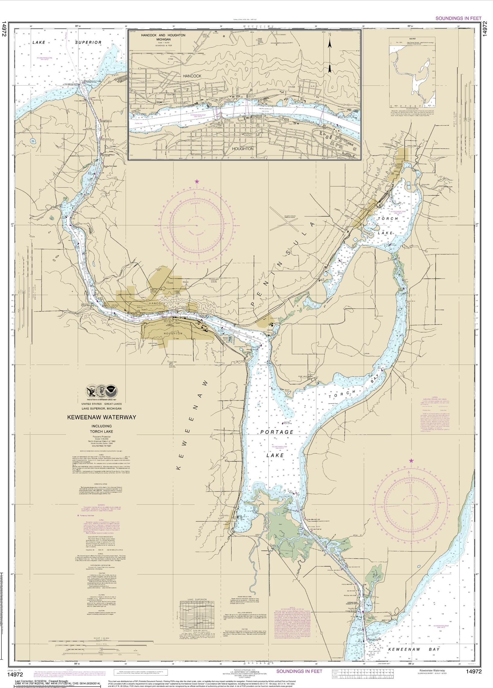 Keweenaw Waterway, including Torch Lake;Hancock and Houghton Artiplaq
