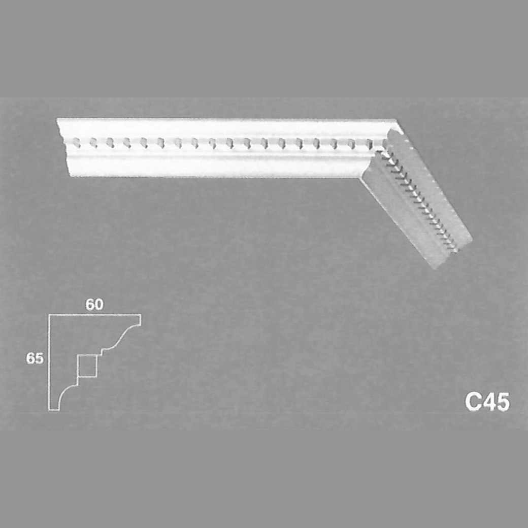 Small dentil block cornice (C45P) Artisan Plastercraft